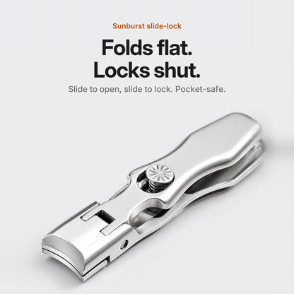 LuxGrip Sunburst Slide-Lock - Folds Flat Locks Shut Pocket-Safe